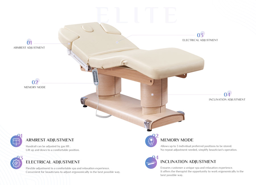 HZ-3838 Elite 4-Motor Electric Spa Treatment & Massage Table HZ-3838 Elite 4-Motor Electric Spa Treatment & Massage Table - Image 2