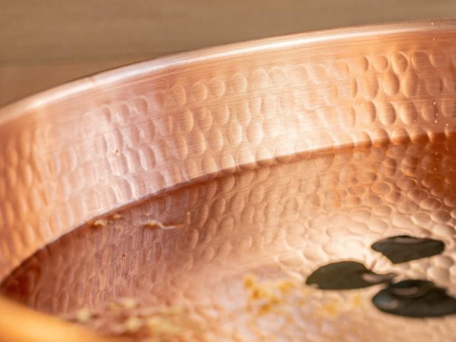 Alternative view of Handmade Matte Copper Foot Soaking Bowl – Solid Copper Foot Spa Basin