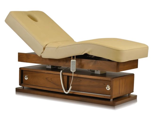 Mudit Electric Massage Bed Beige Color Salon Tilt