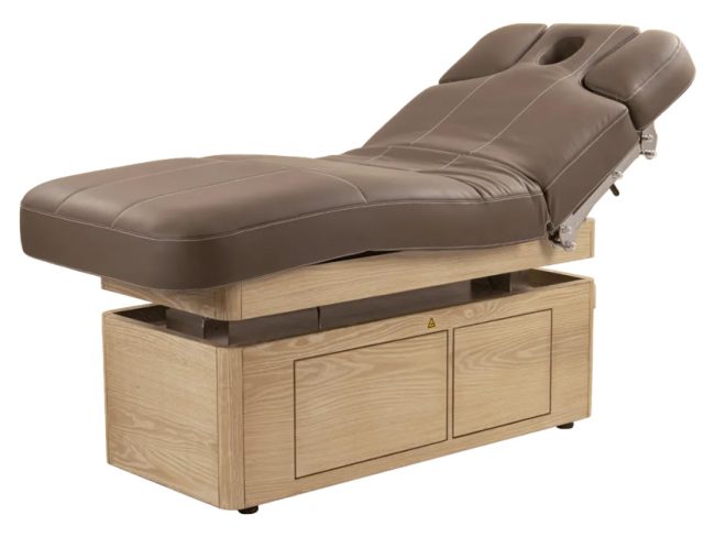 Mudra Electric Spa Massage Table Dark Colored Facehole Unplugged